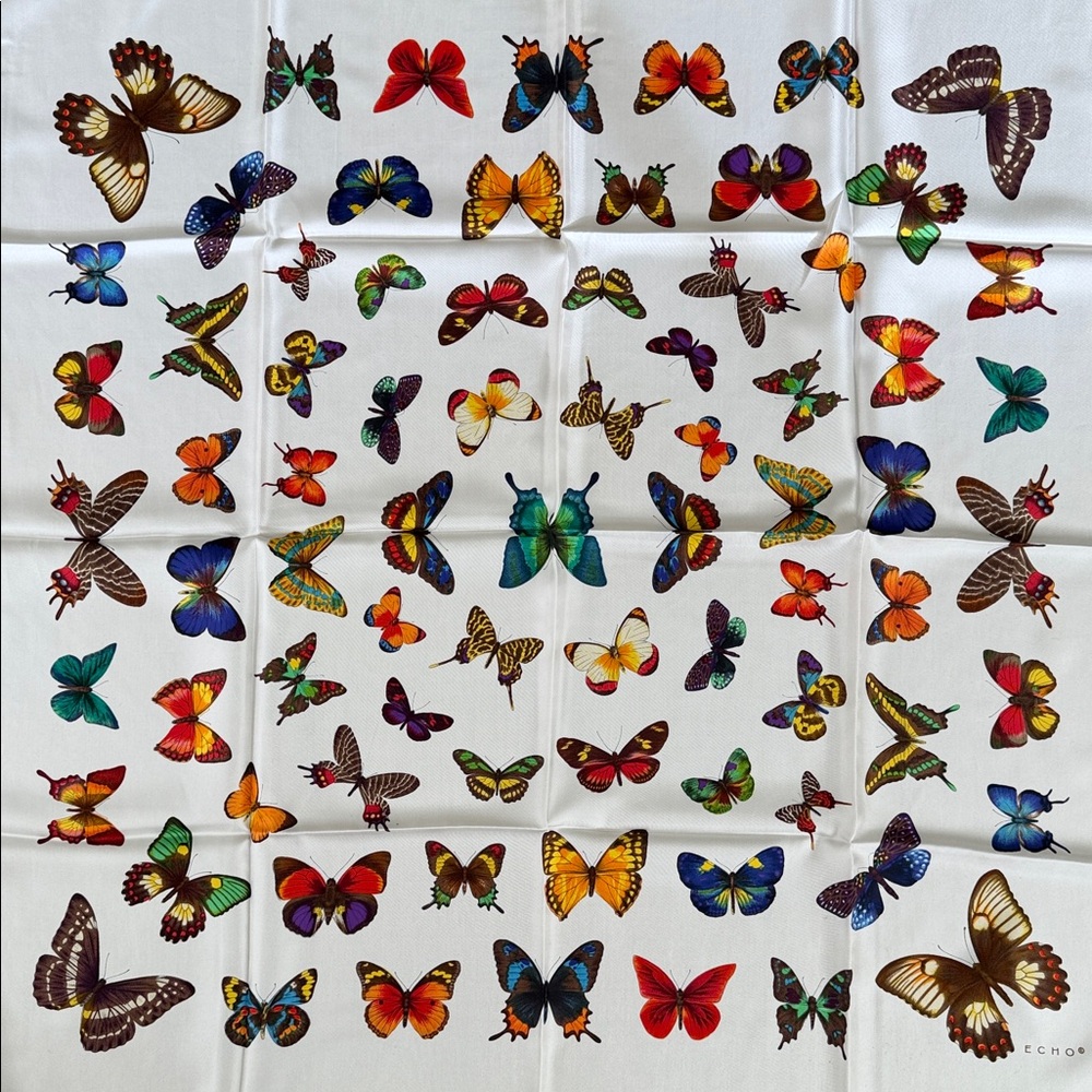 Butterfly print silk scarf - Picture 15 of 15